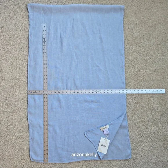 NWT Sauths Linen Scarf Blue - Picture 2 of 10